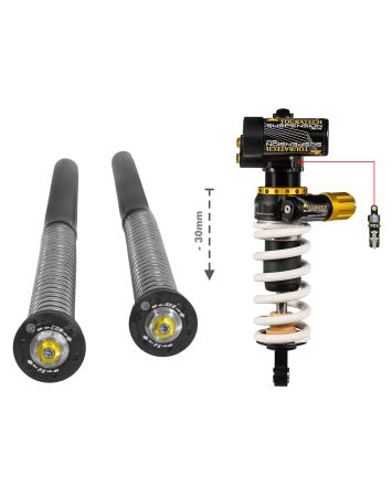 Alçaltma seti -30mm, Extreme ön kartuş & arka amortisör, KTM 790 R (2019-)
