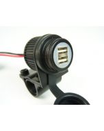 Çiftli USB soket, 12-24V, 22 mm gidon için
