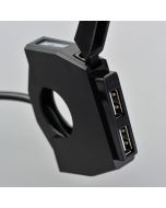 Daytona USB soket "Slim" çiftli, 22.2 ve 25.4 mm gidonlar için