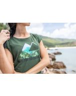 T-Shirt "Triangle View" kadın, haki