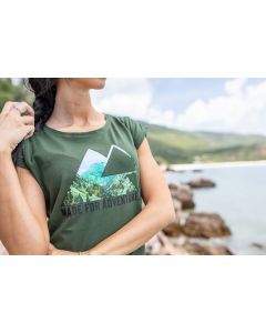 T-Shirt "Triangle View" kadın, haki