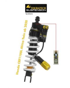 Touratech Suspension "Extreme" arka amortisör, Honda CRF1100L Africa-Twin (2020-)