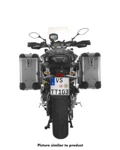 ZEGA Pro alüminyum yan çanta seti, 31/31 litre, siyah paslanmaz çelik taşıyıcı ile, Yamaha MT-09 Tracer